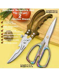 Conjunto de Tijeras de Cocina AUDAMI 2 Pcs Acero Inoxidable 2