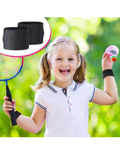 Muñequera Deportiva Wettarn para Niños - 3 Pares Negras 2