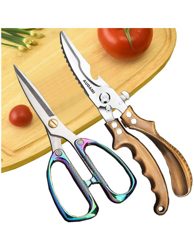 Conjunto de Tijeras de Cocina AUDAMI 2 Pcs Acero Inoxidable