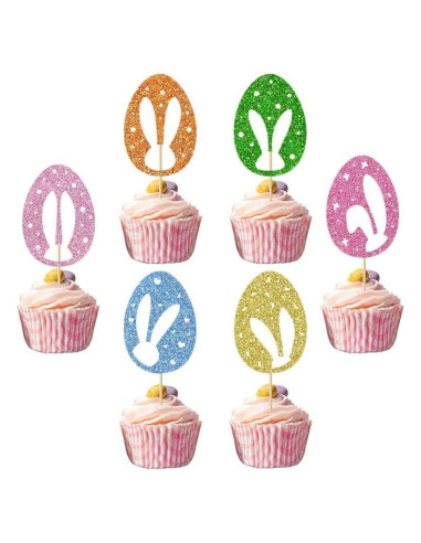 24 Adornos de Cupcake de Pascua ZitTRo - Conejos y Huevos