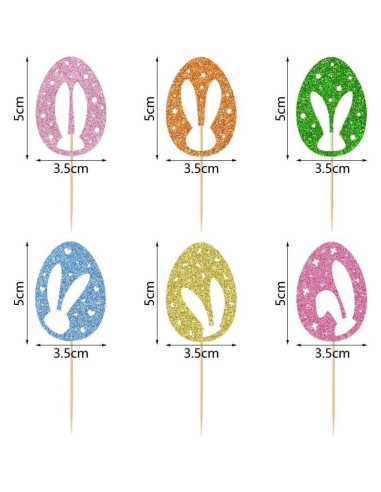24 Adornos de Cupcake de Pascua ZitTRo - Conejos y Huevos
