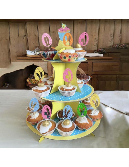 24 Adornos de Cupcake de Pascua ZitTRo - Conejos y Huevos