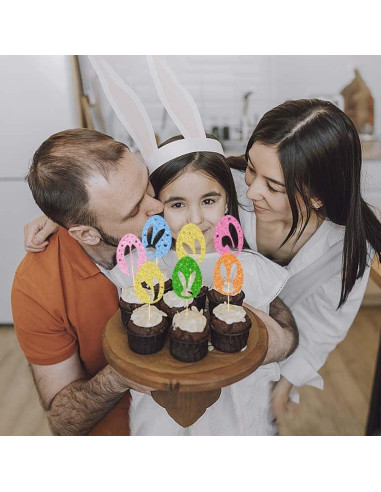 24 Adornos de Cupcake de Pascua ZitTRo - Conejos y Huevos