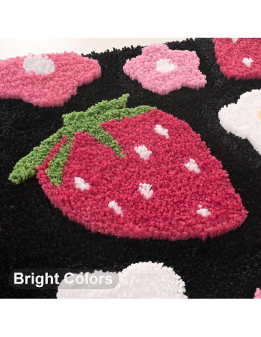 Alfombra de Baño Antideslizante Anybar Negra 46x51 cm Floral