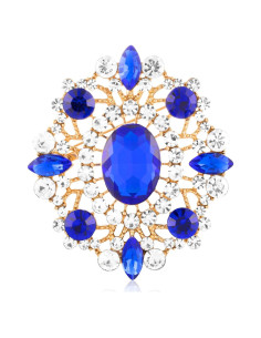 Broche Vintage Claro LAXPICOL de Cristal para Mujeres 46x54mm