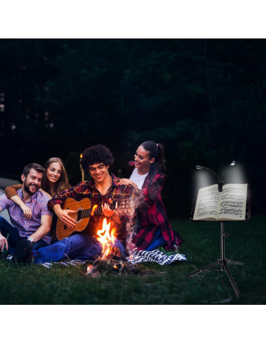 Atril de Partituras Tialero con Luz y Soporte Teléfono 84-145cm