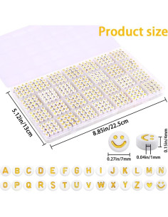 XIMISHOP 1400 Cuentas Acrílicas Letras Doradas A-Z para Joyas 2