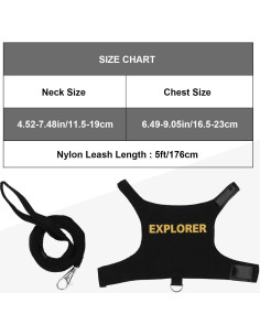 Conjunto Arnés y Correa Hypeety Dragón Barbudo Negro 2