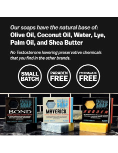 Jabón Táctico Natural Grondyke - 3 Barras con Feromonas 2