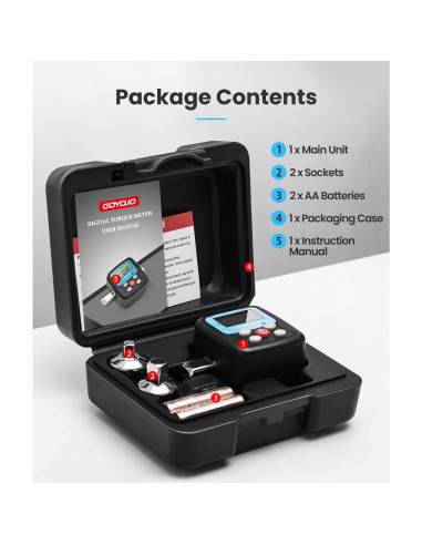 Adaptador de Llave de Torque Digital GOYOJO 0.9-30Nm