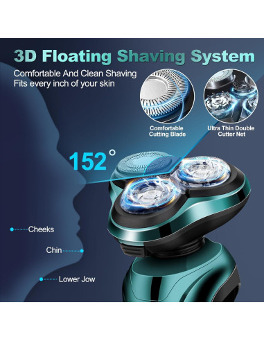 Afeitadora eléctrica Handsomeface V3368 4D impermeable recargable