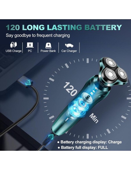 Afeitadora eléctrica Handsomeface V3368 4D impermeable recargable