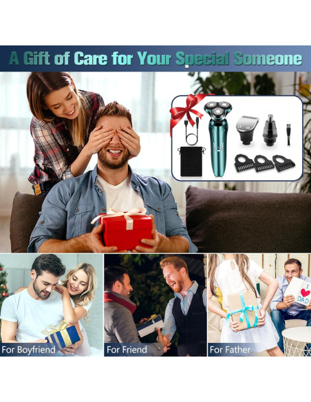 Afeitadora eléctrica Handsomeface V3368 4D impermeable recargable