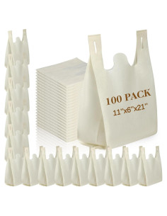 Bolsas de Compras Reutilizables Windyun 100 Unidades 53x28x15 cm