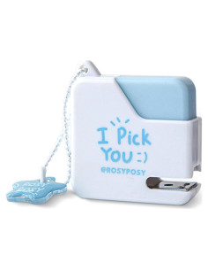 Mini Grapadora TECHPLUS Azul con 40 Grapas - Compacta y Bonita