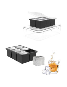 Bandeja de Hielo de Silicona DclobTop con Tapa y Caja 12 Cubos