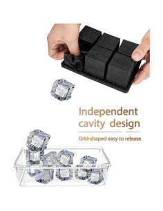 Bandeja de Hielo de Silicona DclobTop con Tapa y Caja 12 Cubos 2