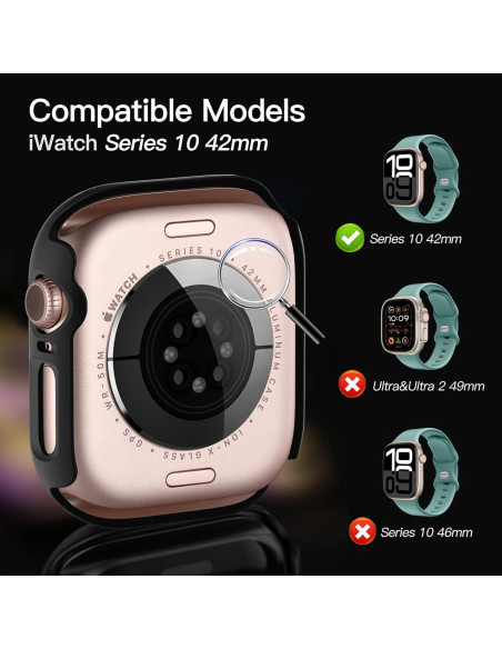 Funda Bumper Adorve para Apple Watch Series 10 42mm - Negro
