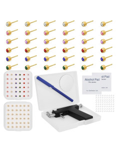 Kit de perforación de orejas Pro-Grade con 72 pendientes oro