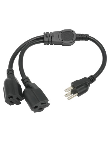 Cable Divisor de Potencia 1 a 2 Musunpara 1.5m 16AWG Negro