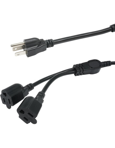 Cable Divisor de Potencia 1 a 2 Musunpara 1.5m 16AWG Negro