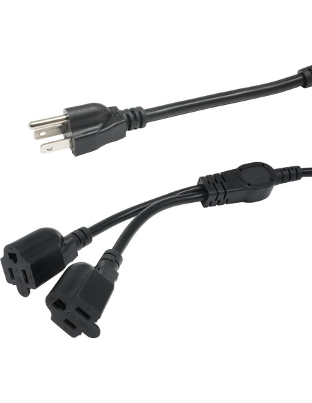 Cable Divisor de Potencia 1 a 2 Musunpara 1.5m 16AWG Negro