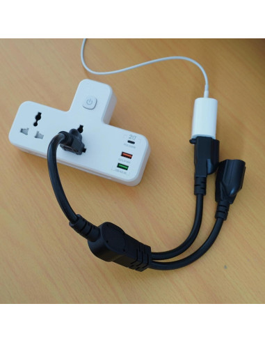 Cable Divisor de Potencia 1 a 2 Musunpara 1.5m 16AWG Negro