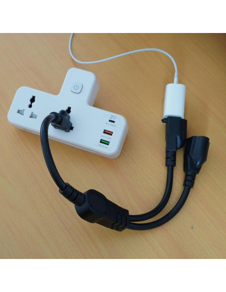 Cable Divisor de Potencia 1 a 2 Musunpara 1.5m 16AWG Negro