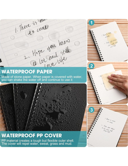 Cuadernos Impermeables Jetec 2 Pcs 11.7x17.7cm Cuadrícula