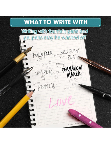 Cuadernos Impermeables Jetec 2 Pcs 11.7x17.7cm Cuadrícula