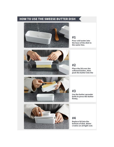 Plato de Mantequilla Sweese con Tapa - Porcelana 113g