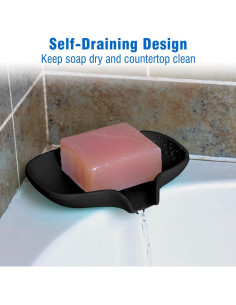 Paquete de 3 platos de jabón AIMAIAIMAI de silicona negro 2