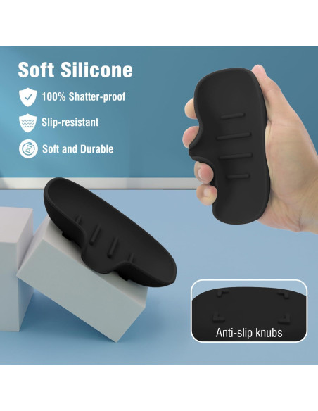 Paquete de 3 platos de jabón AIMAIAIMAI de silicona negro