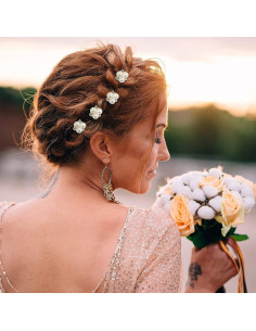 18 Horquillas de Perlas Doradas WILLBOND para Novia y Damas 2