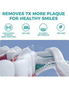 Cepillo de dientes eléctrico Vekkia Sonic para niños, 3 modos, IPX7 2