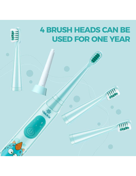 Cepillo de dientes eléctrico Vekkia Sonic para niños, 3 modos, IPX7