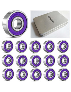 Rodamientos RENGYI ABEC 9 Acero Cromado 16 Piezas Morado 2