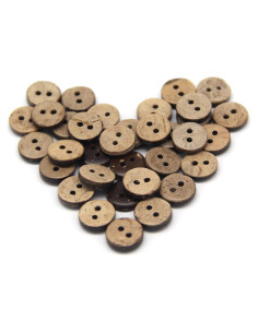 100 Botones de Coco Natural 10mm USOSOU Ecológicos para Manualidades