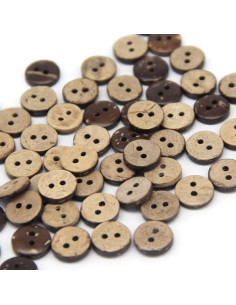 100 Botones de Coco Natural 10mm USOSOU Ecológicos para Manualidades 2