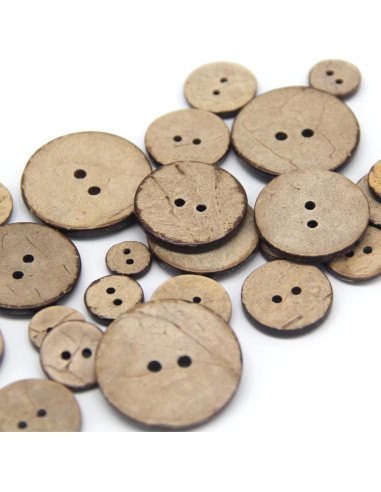 100 Botones de Coco Natural 10mm USOSOU Ecológicos para Manualidades