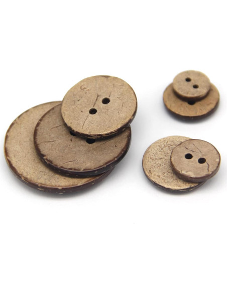 100 Botones de Coco Natural 10mm USOSOU Ecológicos para Manualidades