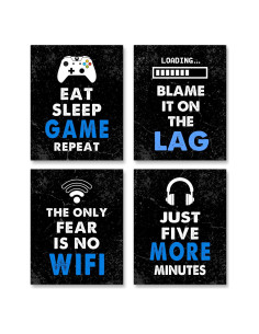 Juego de 4 Pósters de Videojuegos Simimi Art 20.32x25.4cm