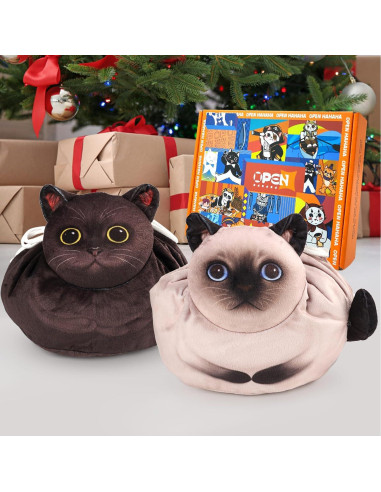 Bolsa de Maquillaje de Gato Openhahaha - 2 Pack, 22.86 cm