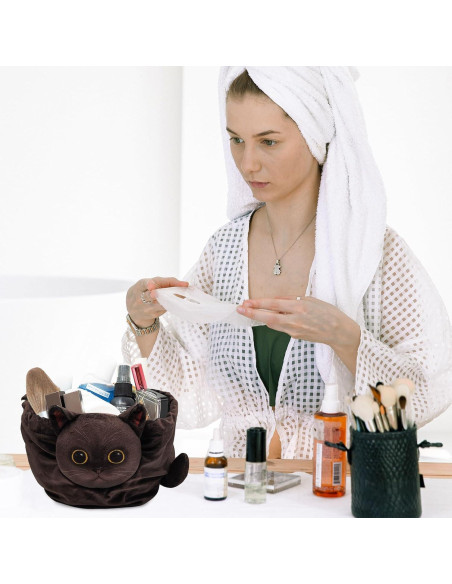 Bolsa de Maquillaje de Gato Openhahaha - 2 Pack, 22.86 cm