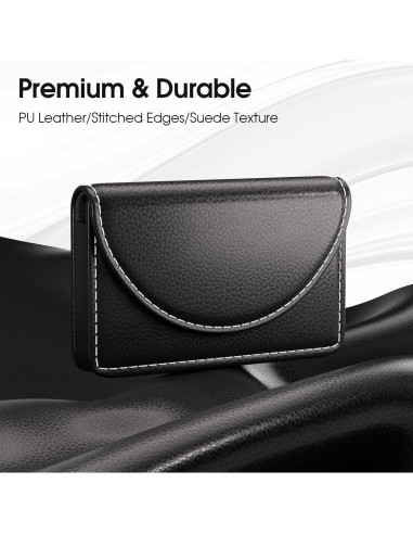 Estuche para Tarjetas de Negocios MaxGear de Cuero Sintético Negro