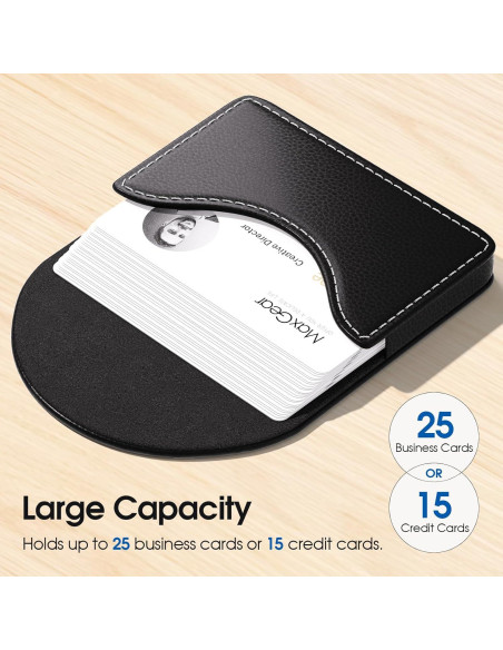 Estuche para Tarjetas de Negocios MaxGear de Cuero Sintético Negro