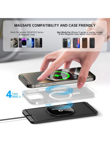 Base de Carga Inalámbrica Magnética REESTECQI 15W para iPhone