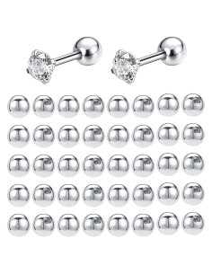 Soportes de Pendientes de Acero Inoxidable AOEDEJ 20 Pares 1.0mm