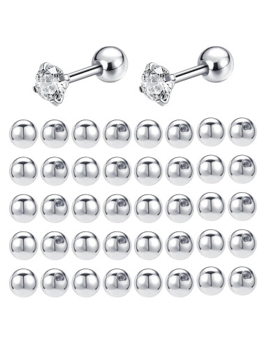 Soportes de Pendientes de Acero Inoxidable AOEDEJ 20 Pares 1.0mm