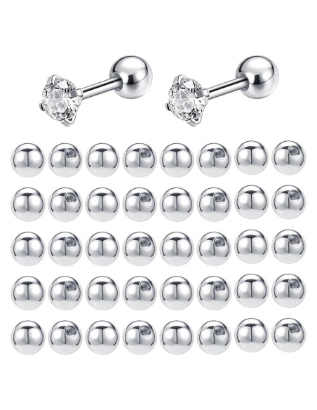 Soportes de Pendientes de Acero Inoxidable AOEDEJ 20 Pares 1.0mm